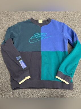 Nike Amplify Pullover Y2K 90s Cross Color Block Sweatshirt Size Large
